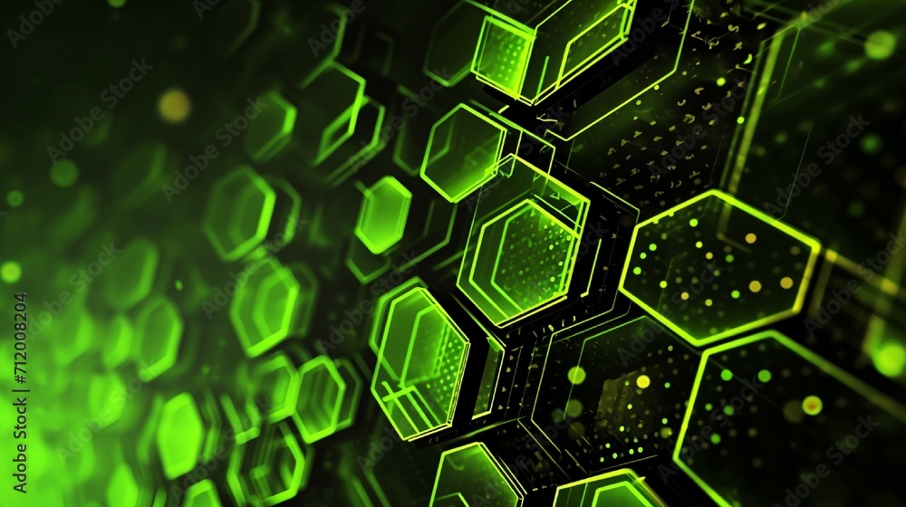 Poster abstract lime technology hexagonal background.