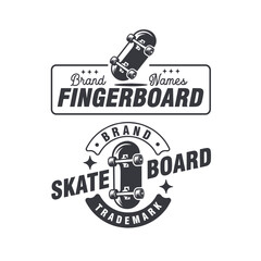 skateboard fingerboard vintage badge logo vector graphic © Muhammad