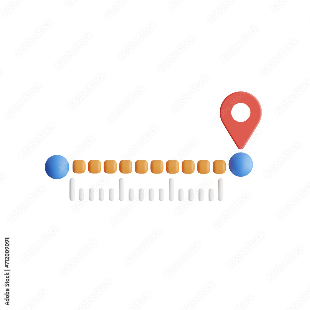 Poster 3d distance model measurement of space and time. 3d illustration, 3d element, 3d rendering. 3d visua