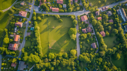 Aerial View of GPS-Registered Land Plot: Real Estate Survey for Mapping and Location Identification