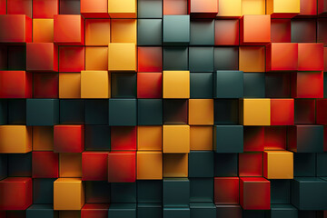 Abstract Colorful Square Shape Cube Blocks Pattern, Geometric Shapes Design for Poster Background