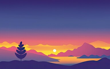 Sunset background, beautiful scenery background