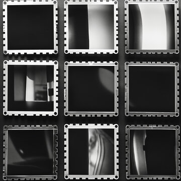 double exposure using black and white contact sheet film strip mockup