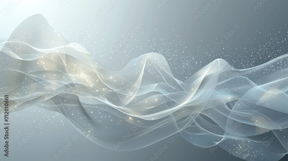 Poster abstract silver background poster with dynamic waves. technology network vector illustration.