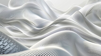 Abstract silver background poster with dynamic waves. Technology network vector illustration.