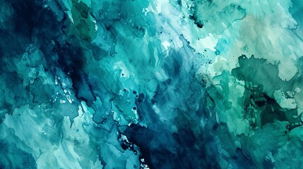 Abstract watercolor paint background by deep teal color navy blue and green with liquid fluid texture for backdrop.