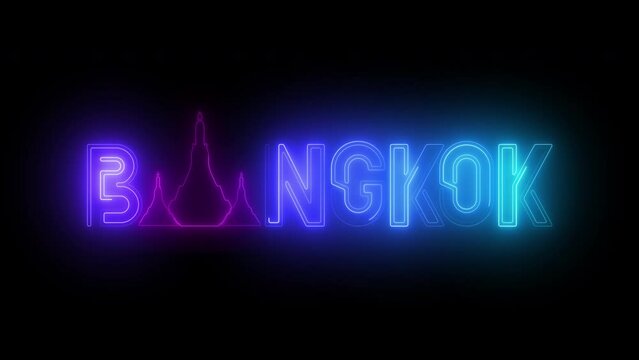 Bangkok digital text typography. Bangkok city name design concept. Able use graphic isolated on transparent background.