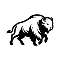 Dynamic Vector Logo Featuring a Charging Bull. Powerful Symbol of Strength and Resilience for Corporate Branding, Financial Services, and Marketing. Striking and Versatile logo on a white Background.