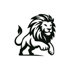 Fototapeta premium Vector Logo of a running Lion. Symbolizing Strength, Leadership, and Nobility. Versatile Design Perfect for Logos, Branding, and Marketing Initiatives. High Quality Illustration on white background.