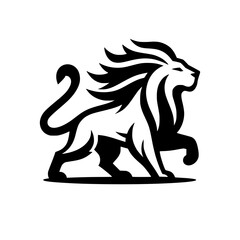 Vector Logo of a running Lion. Symbolizing Strength, Leadership, and Nobility. Versatile Design Perfect for Logos, Branding, and Marketing Initiatives. High Quality Illustration on white background.