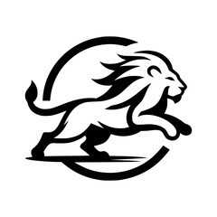 Vector Logo of a running Lion. Symbolizing Strength, Leadership, and Nobility. Versatile Design Perfect for Logos, Branding, and Marketing Initiatives. High Quality Illustration on white background.