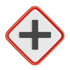 3D Cross Sign Model Pedestrian Safety at Intersections. 3d illustration, 3d element, 3d rendering. 3d visualization isolated on a transparent background