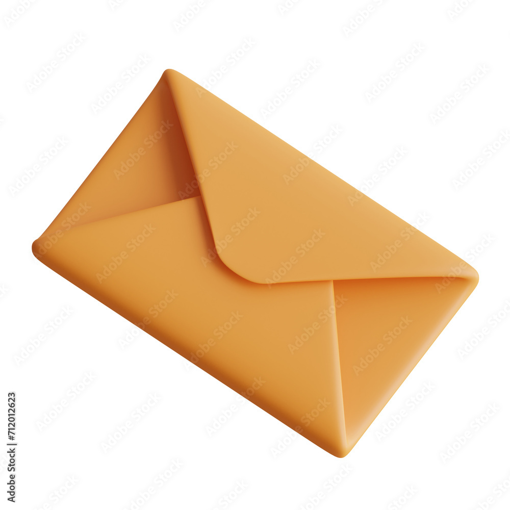 Poster 3d envelope model approaches to mail identification. 3d illustration, 3d element, 3d rendering. 3d v