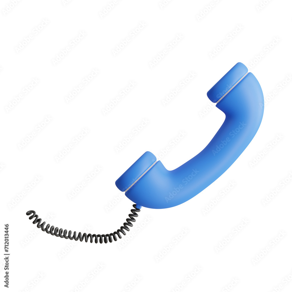 Aufkleber 3D Phone Model Understanding Telephone Services. 3d illustration, 3d element, 3d rendering. 3d visualization isolated on a transparent background