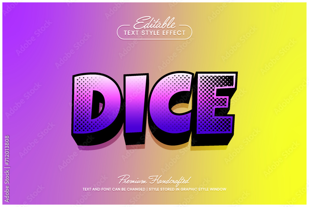 Poster retro editable vector 3d text style effect with halftone pattern.