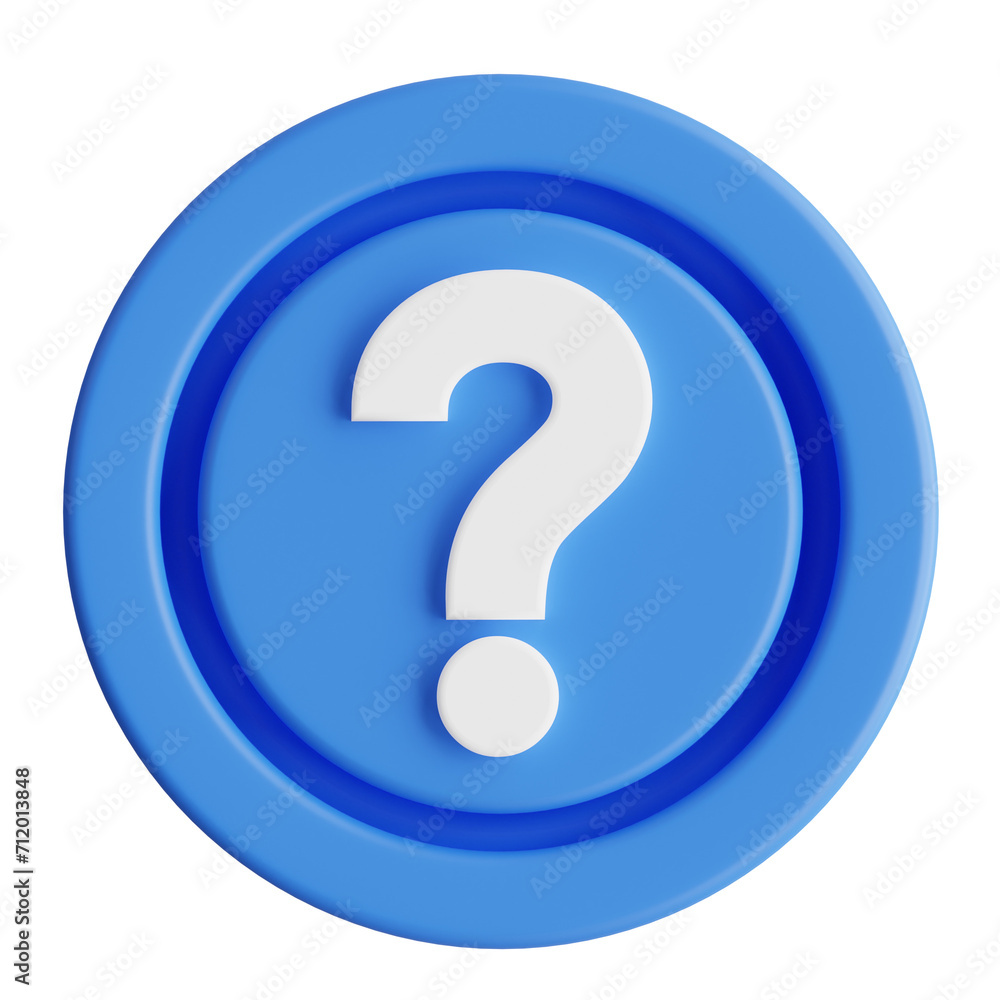 Poster 3d question sign model communication for seeking answers. 3d illustration, 3d element, 3d rendering.