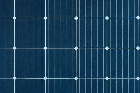 Solar panel grid seamless pattern texture background. Sun electric generation, blue solar phtovoltaic cell graphic resource. Alternative energy source.