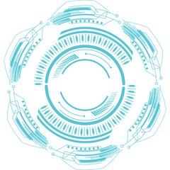 Circle technology elements set. Futuristic hud interface concept.Blue overlay style. サークルテクノロジー要素セット。 未来的な hud インターフェイスのコンセプト。青いオーバーレイ スタイル。