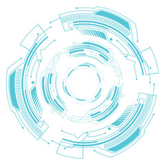 Circle technology elements set. Futuristic hud interface concept.Blue overlay style. サークルテクノロジー要素セット。 未来的な hud インターフェイスのコンセプト。青いオーバーレイ スタイル。