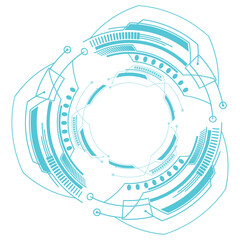 Circle technology elements set. Futuristic hud interface concept.Blue overlay style. サークルテクノロジー要素セット。 未来的な hud インターフェイスのコンセプト。青いオーバーレイ スタイル。