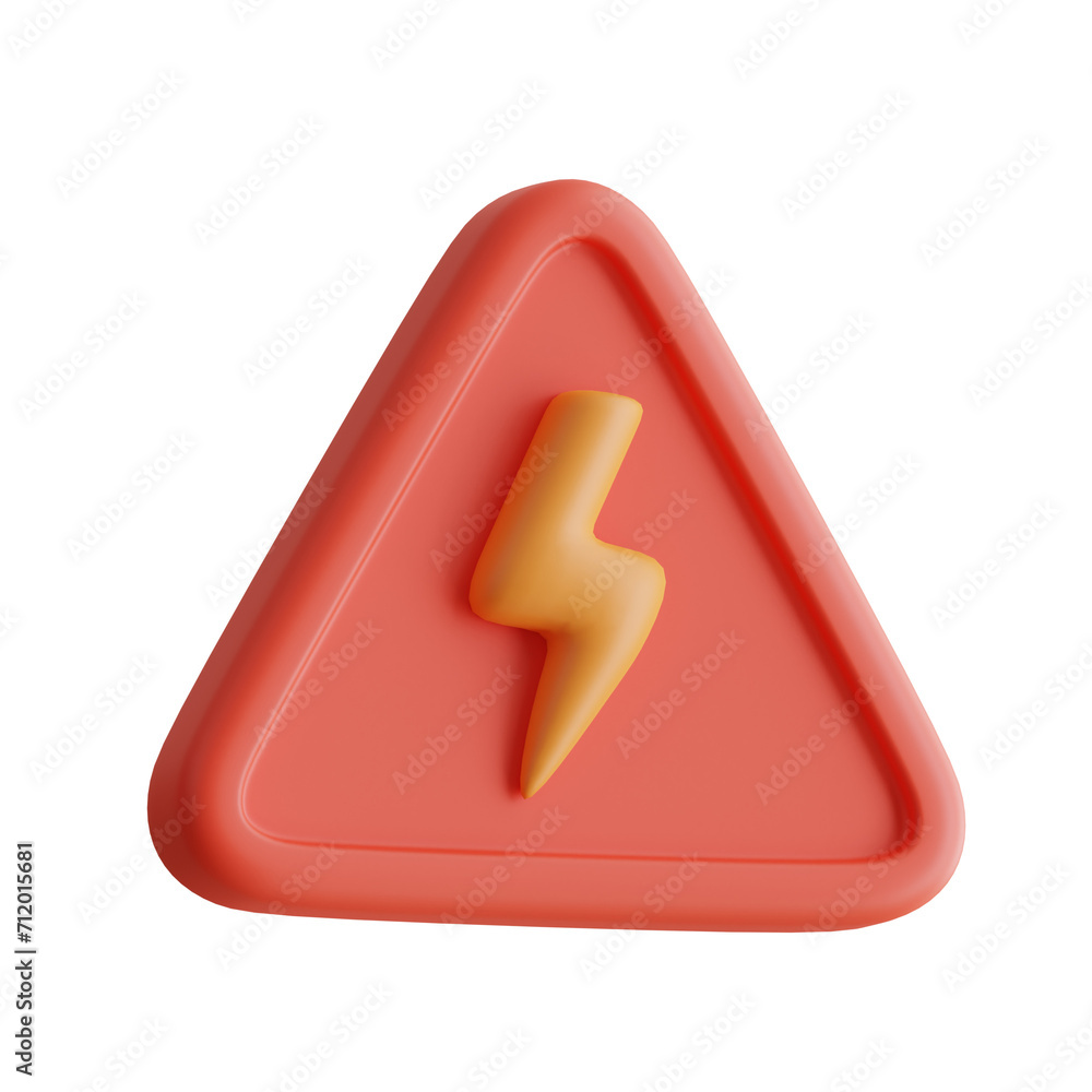 Poster 3d alert sign model clear markings for caution. 3d illustration, 3d element, 3d rendering. 3d visual