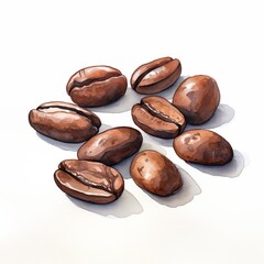 Watercolor cafe bean
