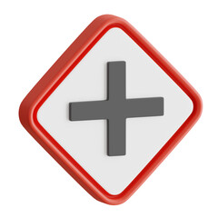 3D Cross Sign Model Pedestrian Safety at Intersections. 3d illustration, 3d element, 3d rendering. 3d visualization isolated on a transparent background