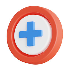 Obraz premium 3D Hospital Sign Model Guidance for Patients. 3d illustration, 3d element, 3d rendering. 3d visualization isolated on a transparent background