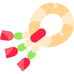 flower garland thai style flat icon