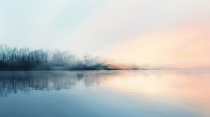 An abstract background conveying the serenity of an early spring morning, with soft pastel colors, gentle gradients, and a calm, soothing composition