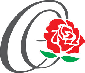 o initial rose logo , abstract o rose logo