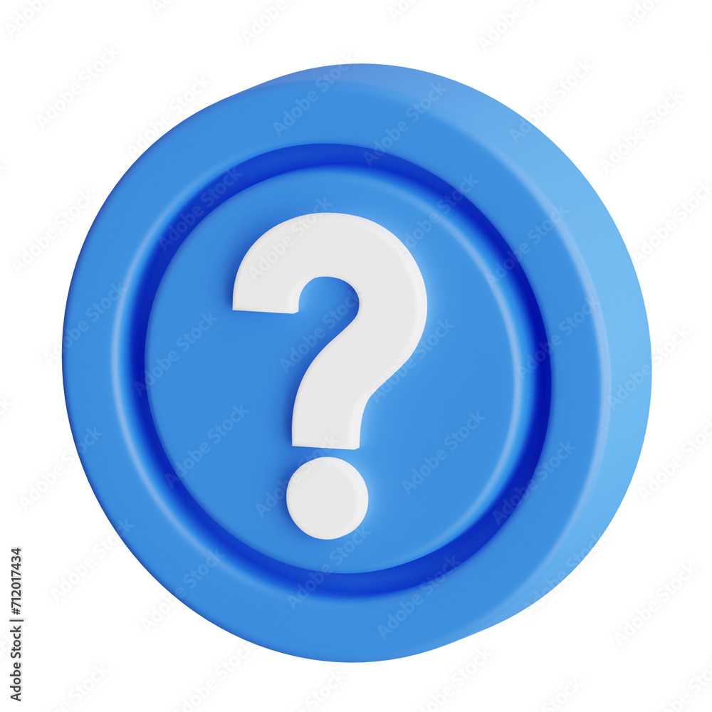 Poster 3d question sign model communication for seeking answers. 3d illustration, 3d element, 3d rendering.