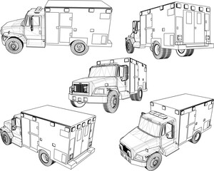 Vector sketch illustration design of fast motion ambulance car taking patient to hospital  © nur