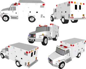 Fotobehang Vector sketch illustration design of fast motion ambulance car taking patient to hospital © nur