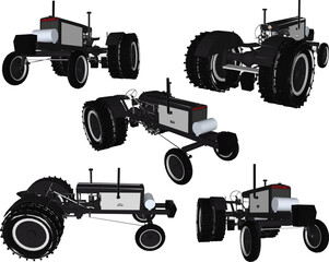 Vector sketch illustration design of tractor vehicle for plowing land © nur