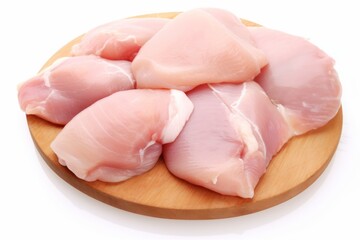raw chicken thighs isolated on white