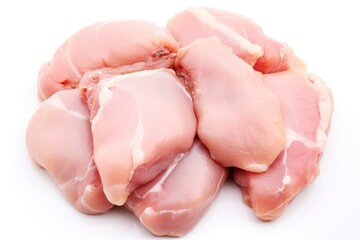raw chicken thighs isolated on white