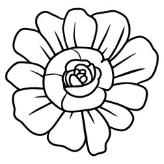Hand drawn simple flower illustration