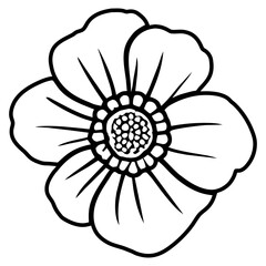 Hand drawn simple flower illustration