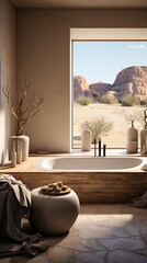 Bathroom with a Desert View