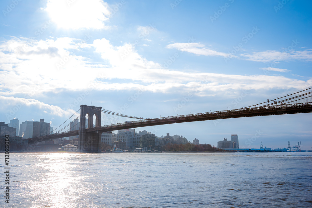 Wall mural Brooklyn Bridge in New York City during the day.