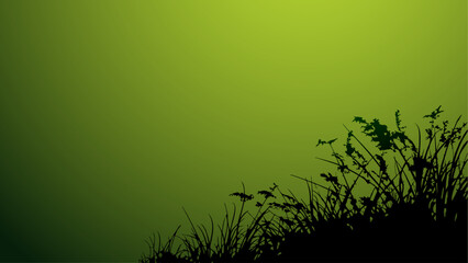 green silhouette on green background