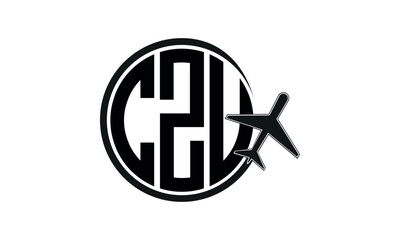 CZU three initial letter circle tour & travel agency logo design vector template. hajj Umrah agency, abstract, wordmark, business, monogram, minimalist, brand, company, flat, tourism agency, tourist - obrazy, fototapety, plakaty