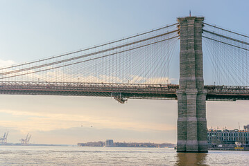 Brooklyn Bridge in New York City during the day.