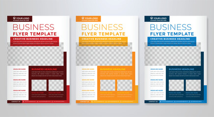 business flyer template with minimalist layout and modern style use for promotion kit and product publication