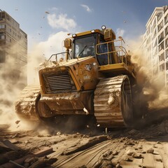 A bulldozer, Generative AI