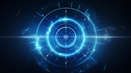 techno background with abstract digital target with an arrow in the center