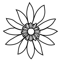 Fototapeta na wymiar Hand drawn simple flower illustration