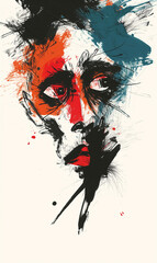 bruatal abstract painting woman face