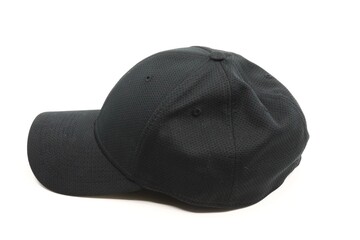 Ball cap type hat, side view